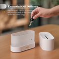 thumbnail image 1 of Humidificador de aire, aceites esenciales, humidificador de niebla de llama de simulación, humidificador USB silencioso con 2 luces de noche, 180ml, con función de apagado automático, blanco Feliz Sencillez, 1 of 4