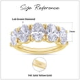 thumbnail image 2 of AFFY 5 Stone Diamond Engagement Ring for Women, 7X5MM Oval Cut Lab Grown Diamond Half Eternity Wedding Band In 14K Solid Yellow Gold Jewelry Gift for Her (VS-SI Clarity, 3.50 Cttw) Ring Size-9.5, 2 of 5
