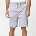 thumbnail image 5 of Men's Casual Mid - Waist Cargo Shorts - Solid Polyester, Loose Fit, Drawstring, for Basketball, Fitness & Daily Wear, 5 of 6