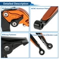 thumbnail image 4 of Short Long Brake Clutch Levers for Kawasaki NINJA650R 09-16 Adjustable Motorcycle Handlebar Brake Lever Aluminum Alloy Orange Handle Black End, 4 of 6