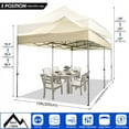 thumbnail image 5 of HOTEEL 10x20 Heavy Duty Pop up Canopy EZ Commercial Outdoor Tent Portable Party Wedding Instant Canopy Shelter All Season Anti-UV Waterproof Tent Gazebo with 6 Removable Sidewalls, Roller Bag, Khaki, 5 of 7