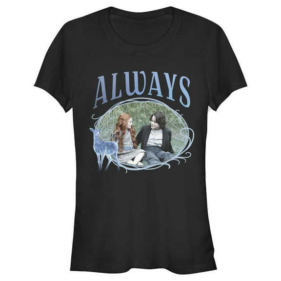Junior's Harry Potter Snape & Lily Always Frame  Graphic Tee Black X Large