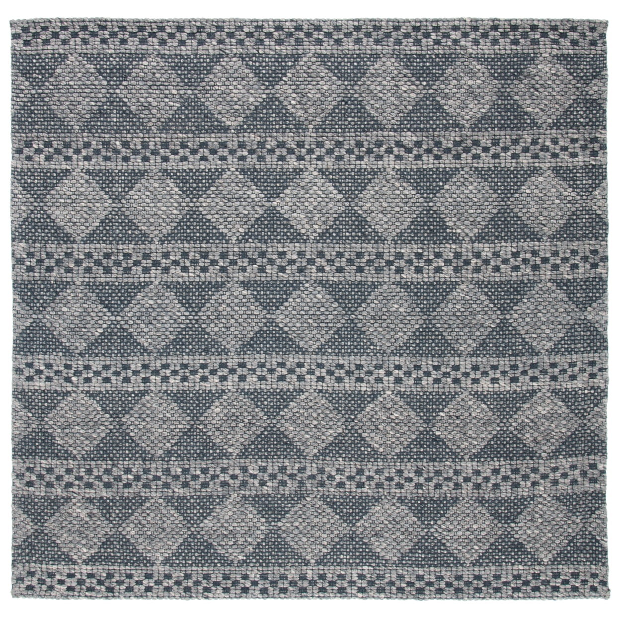 SAFAVIEH Marbella Matilda Diamond Area Rug, Dark Grey, 7' x 7' Round