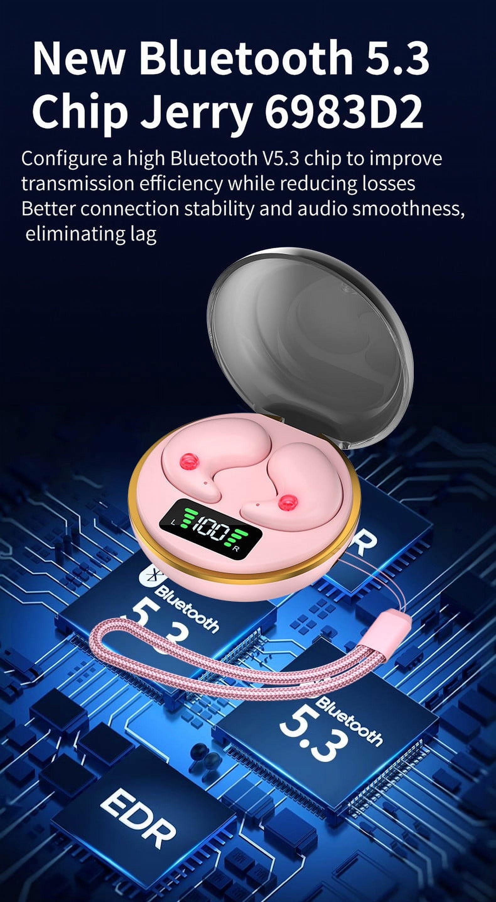 Wireless Earbuds 75hrs Bluetooth 5.3 Headphone Sport, 2024 Bluetooth Earbuds Stereo Deep Bass Over Ear Bud with Earhooks, ENC Noise Cancelling Mic, IPX7 Waterproof Earphone,Black