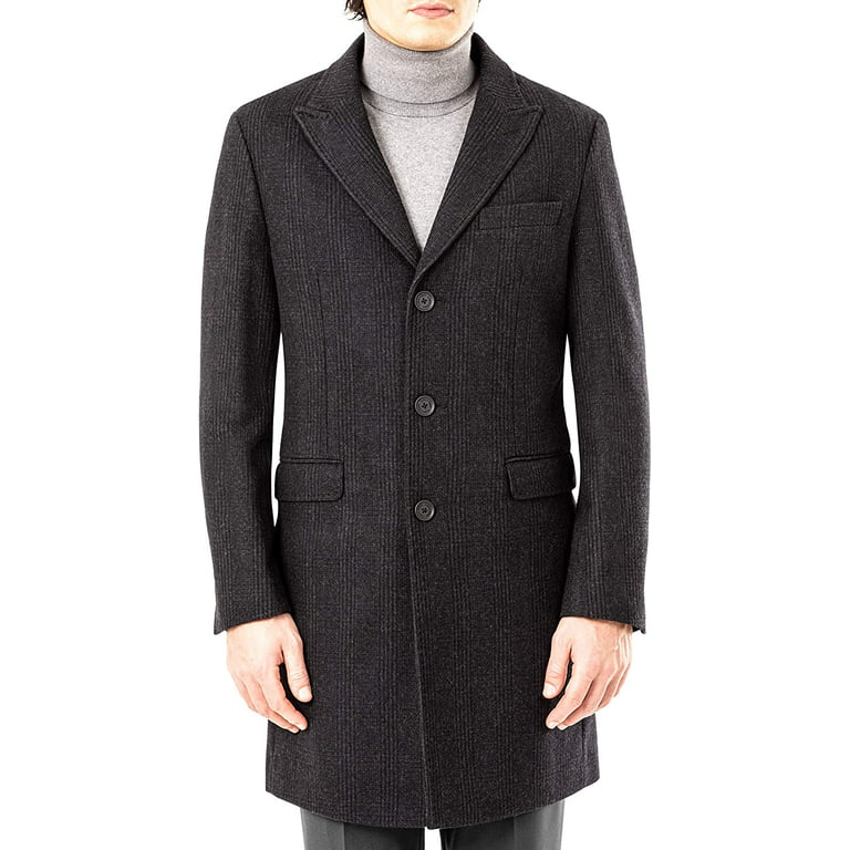 Calvin Men's Slim-Fit Overcoat (Charcoal, 38 R) Walmart.com