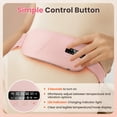 thumbnail image 6 of Portable Cordless Heating Pad, 5 Heat  & 4 Massage Modes,  Fast Large Heating Abdomen Wrap Belt, 2 Timers, Daily Belly Comfort for Women Girls Her (Pink), 1800mAh, 6 of 14