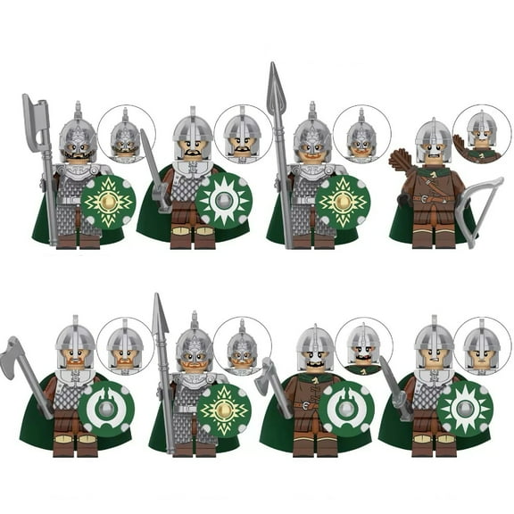 8 Pcs Lord Action Figures Building Blocks Toys Set, Collectible 1.77 Inchs Minifigures Building Kits Awesome Gift for Kids Fans of the Rings Building Toys