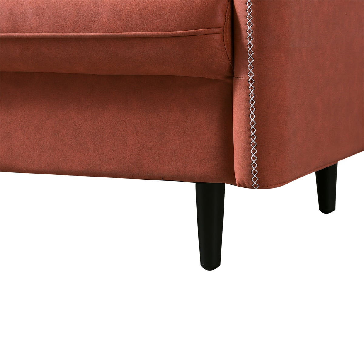 Resenkos 3-Seat Sofa Couch, Tufted Love Seat with 2 Pillows, Orange Resenkos 3-Seat Sofa Couch, Tufted Love Seat with 2 Pillows, Orange