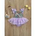 thumbnail image 2 of Infant Baby Girl Sequins Mermaid Bodysuit Romper Jumpsuit Sunsuit, 2 of 6