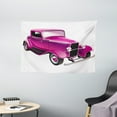 thumbnail image 1 of Hot Pink Tapestry, Vintage Muscle Car Illustration Retro Revival Vehicle Engine American, Wall Hanging for Bedroom Living Room Dorm Decor, 60W X 40L Inches, Magenta Fuchsia Black, by Ambesonne, 1 of 2