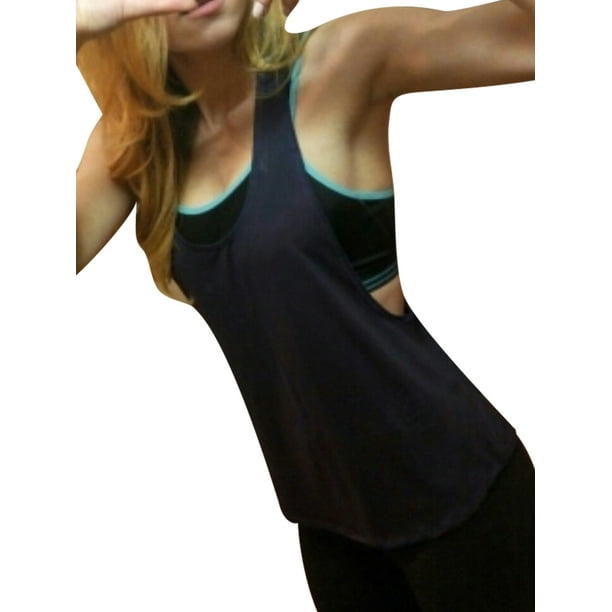AMaVo Workout Tops for Ladies Women Loose Fit Running Tanks Exercise