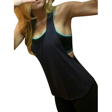 Women Sleeveless Scoop Neck Tank Tops Yoga Sport Workout Running Shirts Summer Beach Tee Sexy Backless T-shirt