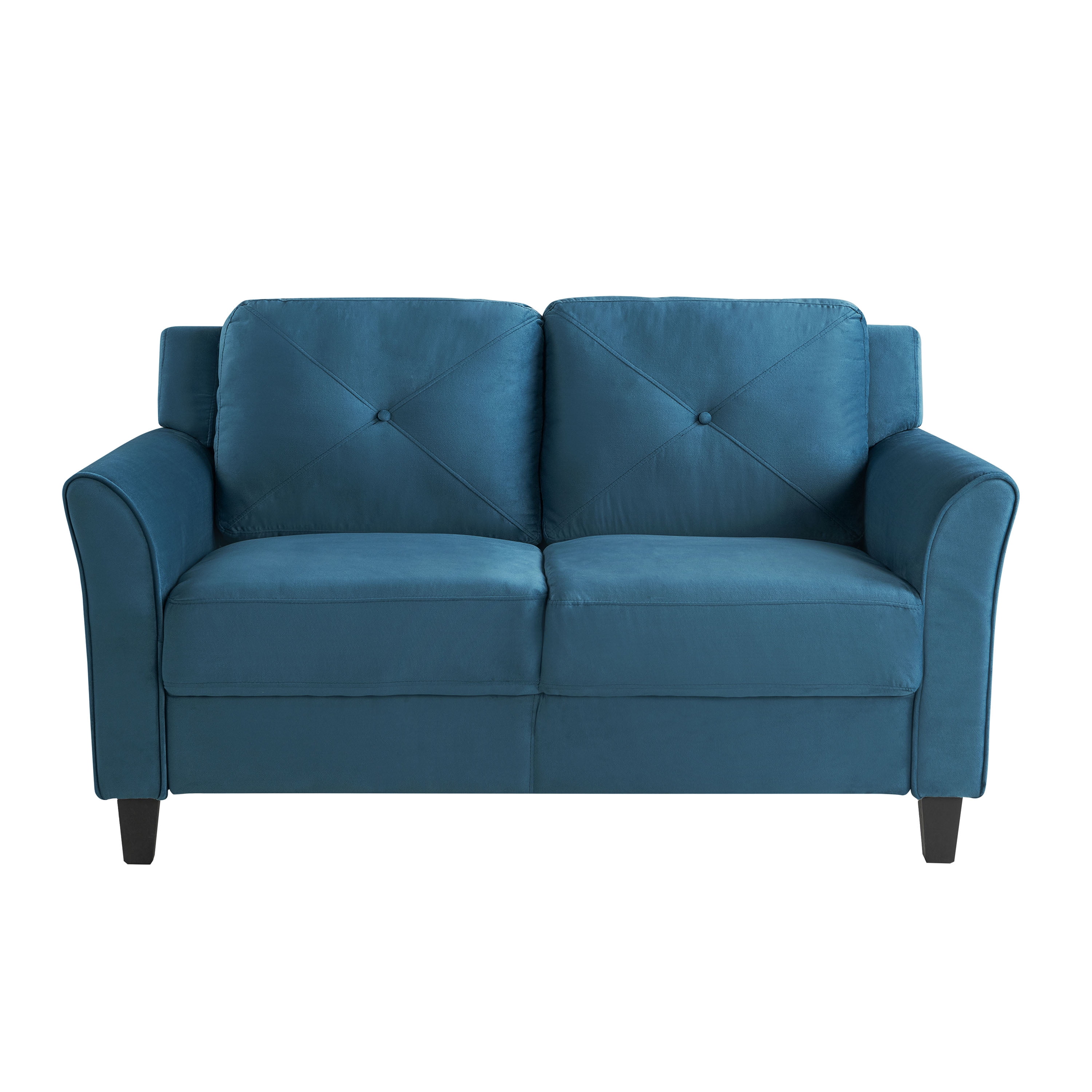Lifestyle Solutions Taryn Loveseat with Curved Arms, Blue Fabric