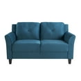thumbnail image 3 of Lifestyle Solutions Taryn Loveseat with Curved Arms, Blue Fabric, 3 of 13