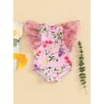 thumbnail image 4 of Aojekbee Baby Girl Swimwear Summer Cute Floral Print Monokini Swimsuits for Toddler Bathing Suits Beachwear, 4 of 10