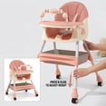 thumbnail image 6 of YUCHANG 4- in-1 Baby High Chair,Adjustable Convertible Infant Baby Feeding Chair Booster for Eating with Detachable Double Tray,5 Point Harness, 6 of 12