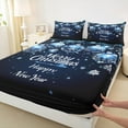 thumbnail image 3 of Manfei Merry Christmas Twin Sheet Sets for Kids, Cartoon Xmas Ball Twin Fitted Sheet, Cartoon Winter Snowflake Flat Sheet, Luxury Bedroom Decor, 3 Pieces, 3 of 7