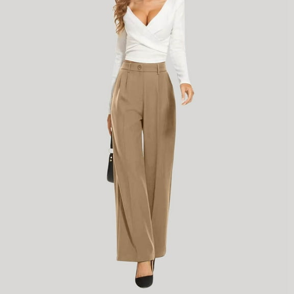 Drape High Waisted Solid Color Wide Leg Pants Casual Suit Pants Womens Fall Clothes Business Casual Womens Pants Casual Trouser Womens Casual Pants 3x Womens Tall Pants Casual Work Workout Sweatpants