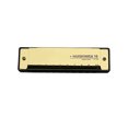 thumbnail image 1 of 10-Hole C Key Blues Harmonica for Kids, Students & Adults - Beginner-Friendly Musical Instrument with Exquisite Workmanship, Accurate Tone & Logo Included - Gold Color, Stainless Steel/ABS/Phosphor, 1 of 6