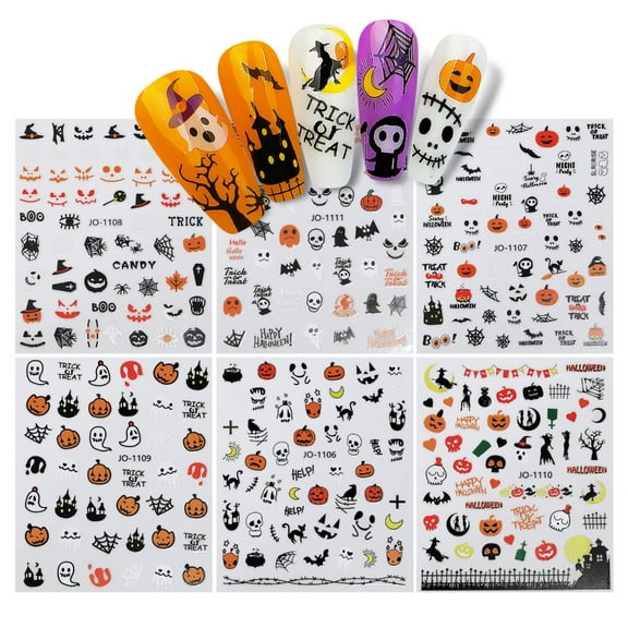 ZYHARUKO Festive Nail Stickers Set for Halloween Christmas Create Unique Holiday Nail Design Adhesive Festive Manicure Nail Looks