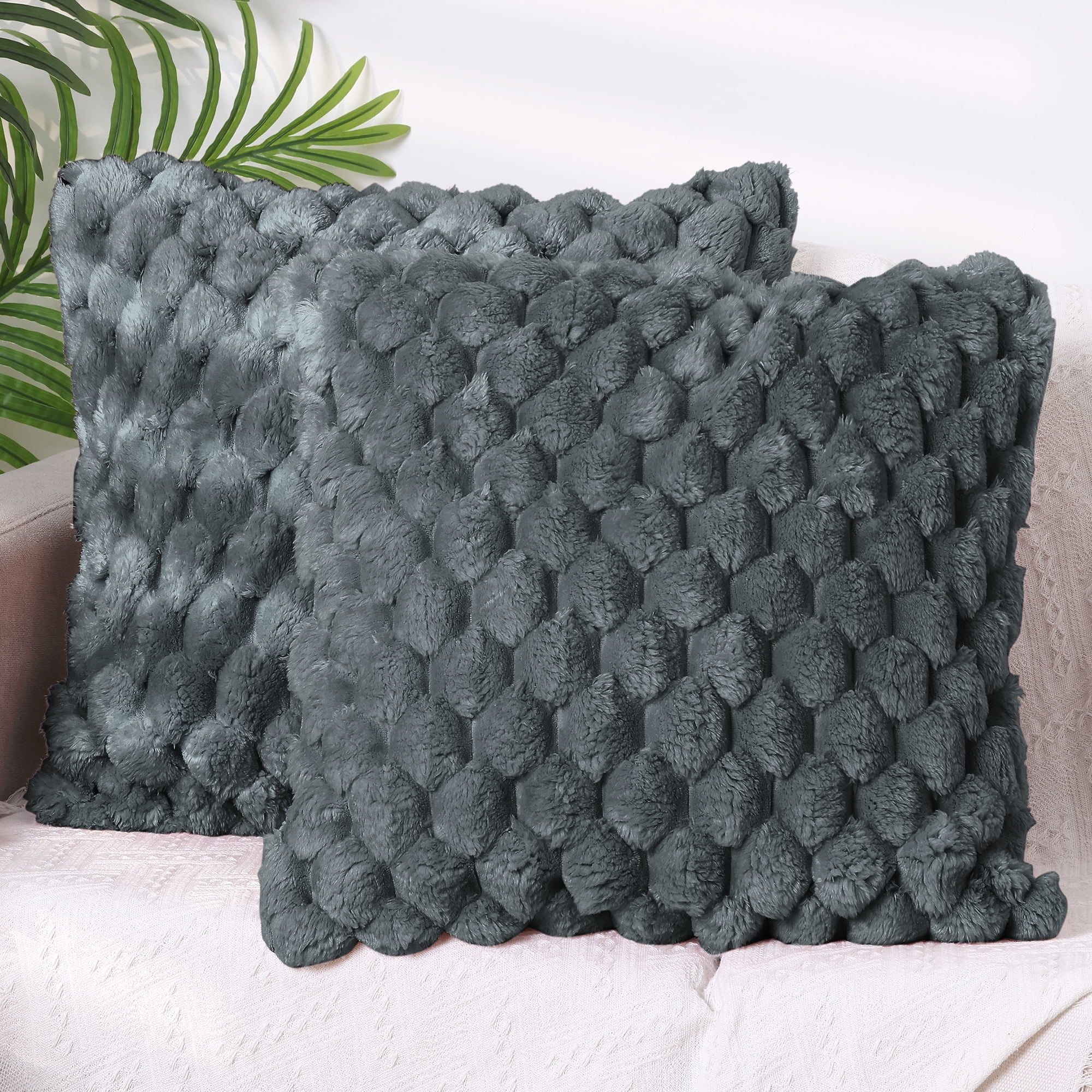 Unique Bargains 4 Pcs Throw Pillow Covers Cushion 16" x 16" Gray/Grey