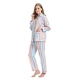 thumbnail image 7 of GLOBAL 100% Cotton Pajamas for Women Notch Collar Pjs Cozy Button Down Homewear with Pockets, Spring & Summer, 2-Piece, Sizes S to 3X, 7 of 7