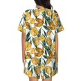 thumbnail image 3 of Naloa Yellow Tulips Women's Short-Sleeved Pajama Set, Loungewear, Summer pajamas, Breathable Cozy - 4X-Large, 3 of 9