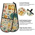 thumbnail image 2 of Yayeee Double Oven Mitt Kitchen Heat Resistant Baking 35" x7" Quilted Glove, Floral Animals, 2 of 6