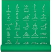 Yoga Mat for Women and Men - Printed Poses for Pilates, Workout and Stretching