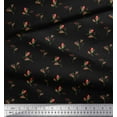 thumbnail image 2 of Soimoi Black Cotton Duck Fabric Rose Buds Floral Print Fabric by Yard 42 Inch Wide, 2 of 3
