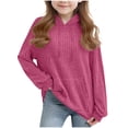 thumbnail image 6 of Mercatoo Kids Girls Ribbed Knit Ho𝐨dies Sweatshirts Oversized Trendy Plain Pullover Shirts Fall Winter Warm Thermal Clothes, 6 of 7