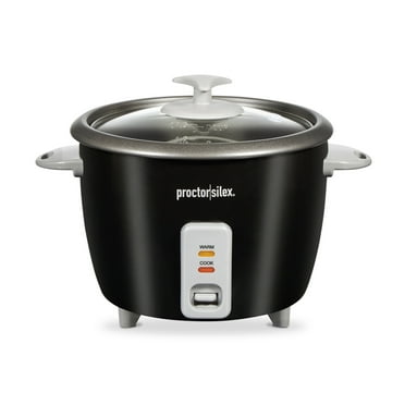Proctor Silex 16 Cup Rice Cooker & Food Steamer with Steam & Rinse Basket, Black