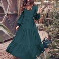 thumbnail image 3 of Ruimatai Women's Long Sleeve Boho Dress Lantern Sleeve Vintage Elegant Casual Maxi Dress Polyester Comfortable Flowy Plus Size M-5XL, 3 of 5