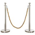 thumbnail image 2 of Mirror Crown Top Rope Stanchion in 3 pcs Set, VIP Crowd Control (72" Hemp Braided), 2 of 4