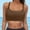 Brown, variant on Women'S Swim Tank Top Sports Bra Bikini Racerback Scoop Neck Solid Color Wireless Bathing Suits Push Up Padded Crop Tops Swim Bras Bralette,Blue,L