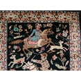 thumbnail image 2 of wesome 3 Horses King Hunting Hand Knotted Fine Rug Carpet (4 x 2.6)', 2 of 5
