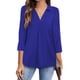 thumbnail image 3 of Sexy Dance Top de mujer con manga 3/4 y blusa holgada con cuello en V, 3 of 7
