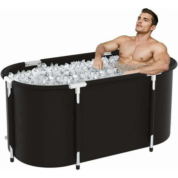 Ice Bath Tub 129 Gallon Cold Plunge Tub Portable Bathtub for Adults for Hot and Cold Baths, Indoor and Outdoor Use (Black)