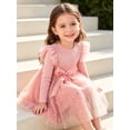 thumbnail image 4 of Lanbubble Toddler Girls Tulle Tutu Dress Long Sleeve Sequin Party Dress Fall Winter Clothes 2-6Y, 4 of 9