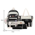 thumbnail image 4 of 5pcs Canvas Backpacks Badge Cute Pins Pendant Student Bagpack Combo Set (Blue), 4 of 10