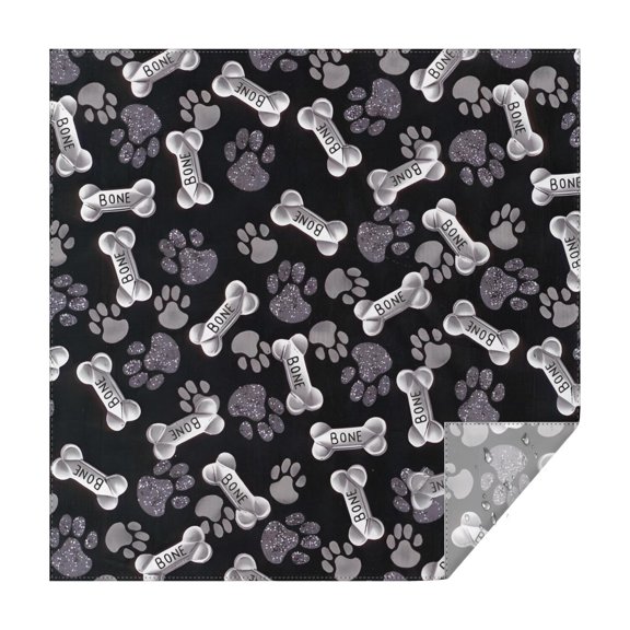 Paw Prints and Bones Square Tablecloth,Waterproof Square Table Cover,Wipeable Spillproof Washable Table Cover for Home Kitchen Party Decor 42"X42"(107x107cm)