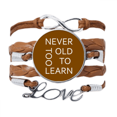 thumbnail image 1 of Never Too Old Too Learn Art Deco Fashion Bracelet Chain Rope Ornament Wristband, 1 of 3