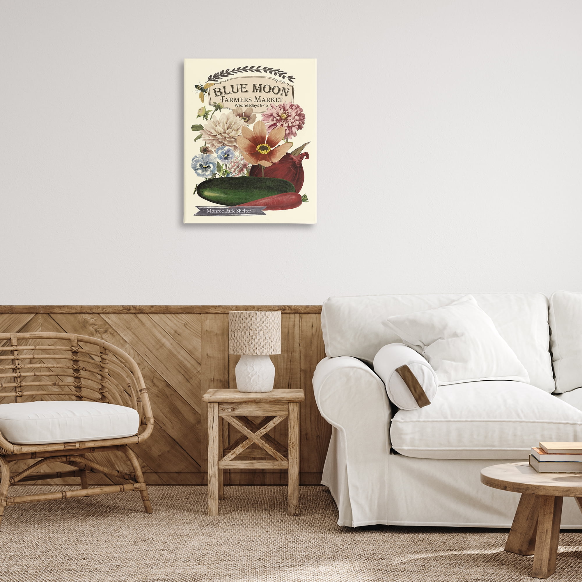 Stupell Industries Vintage Country Farmers Market Plants & Flowers Painting Wrapped Canvas Art Print Wall Art, 24 x 30