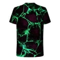 thumbnail image 4 of WREESH Men's Print Round Neck T-Shirts Short Sleeve Casual Summer Tops for Fitness Enthusiasts Green, 4 of 5