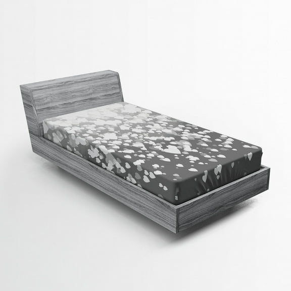 Ambesonne Abstract Fitted Sheet, Sunshines Marriage, Twin XL Size, Dimgrey White