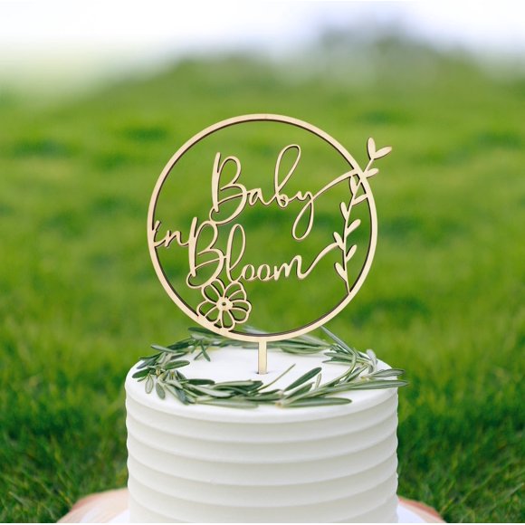 Topper para torta de madera CC TOWN para baby shower 13 x 20 cm