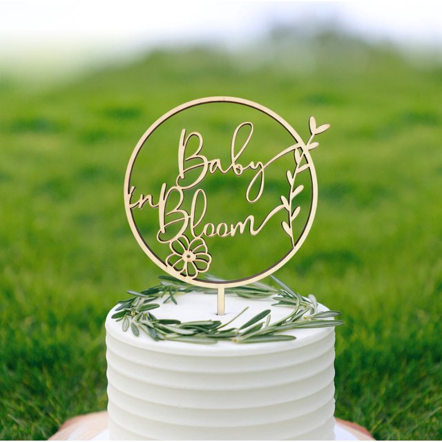 Topper para torta de madera CC TOWN para baby shower 13 x 20 cm