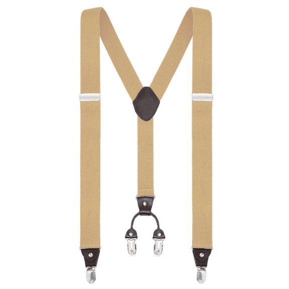 Buyless Fashion Suspenders for Men - 48" Elastic Adjustable Straps 1 1/4" - Y Shape - 5103-Denim-Blue