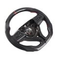 thumbnail image 1 of Real Carbon Fiber Steering Wheel, Car Steering Wheel Racing Style Flat Bottom Nappa Perforated Leather Anti Oxidation Finger Ridges  for Levante M161, 1 of 7