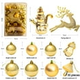 thumbnail image 4 of 30 Pieces of Assorted Christmas Ball Ornaments Shatterproof Seasonal Decorative Hanging Baubles Set with Reusable Hand-held Gift Package for Holiday Xmas Tree Decorations, Gold, 4 of 6